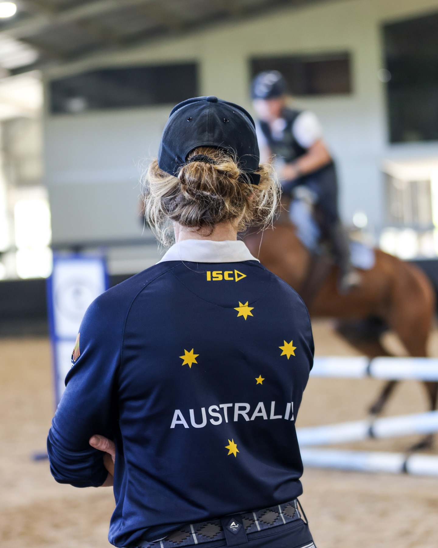Hazel Shannon coaching and representing Australia in equestrian sport